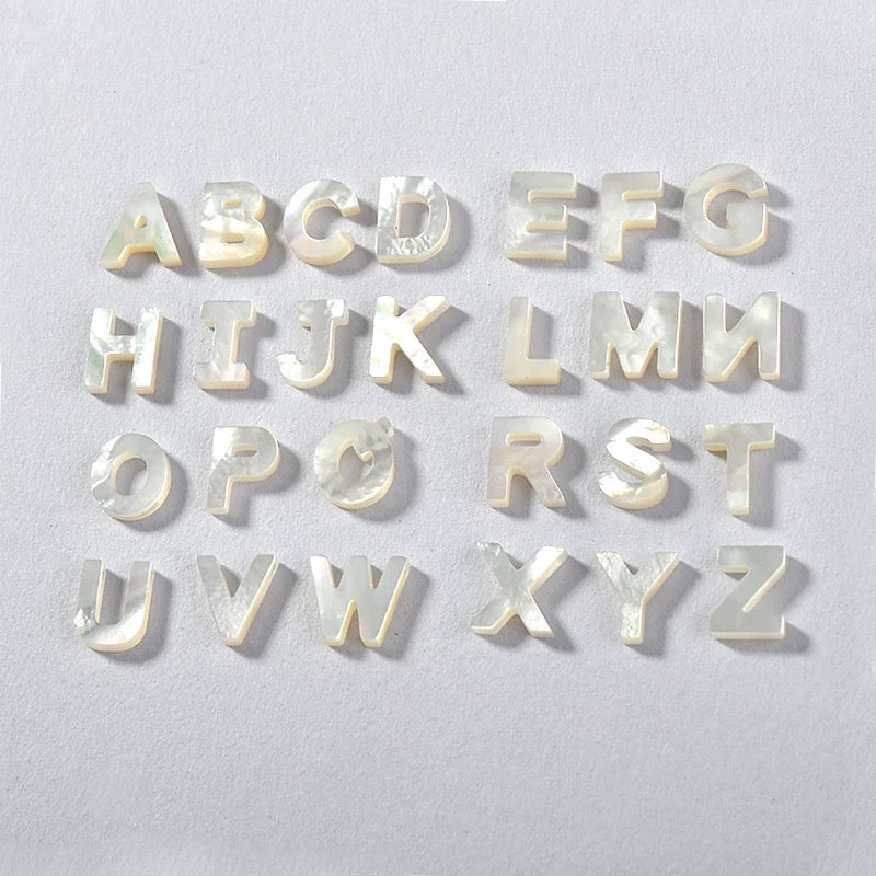 Natural Seashell 26 Letters Polished Pendant