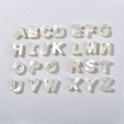 Natural Seashell 26 Letters Polished Pendant