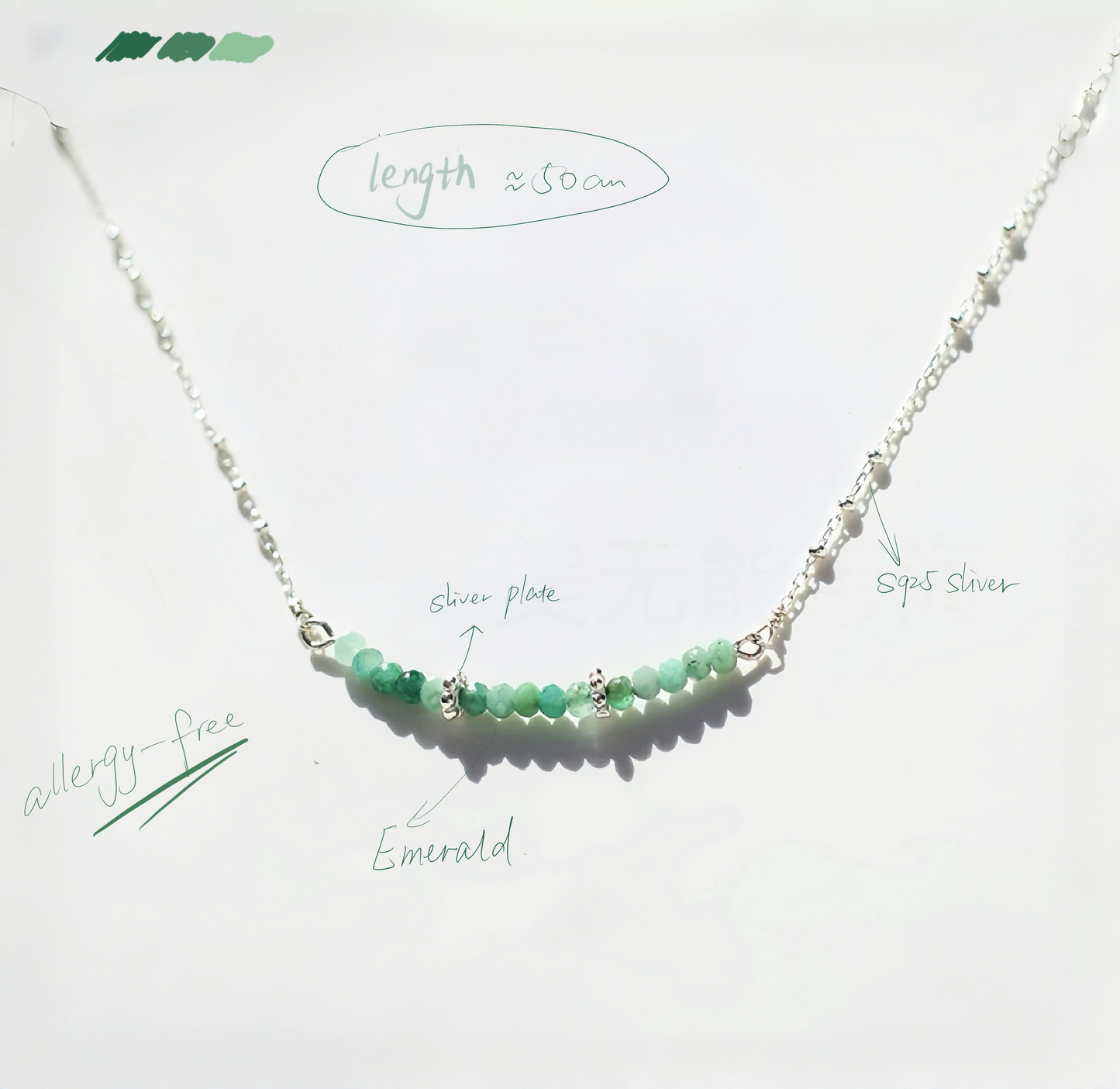 [Mystic Elegance] Emerald Smiling Necklace