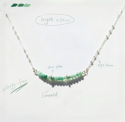 [Mystic Elegance] Emerald Smiling Necklace