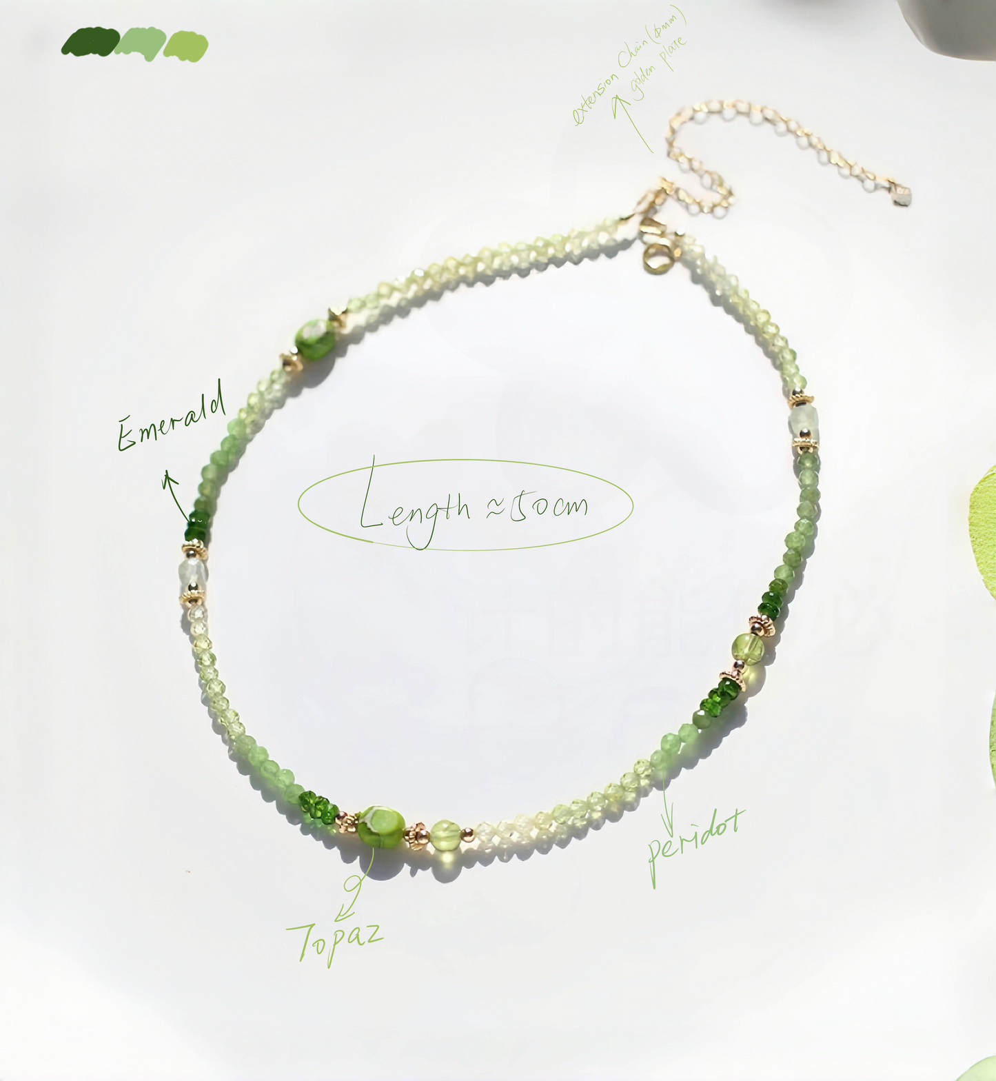 [Eternal Radiance] Necklace emerald, topaz, and peridot