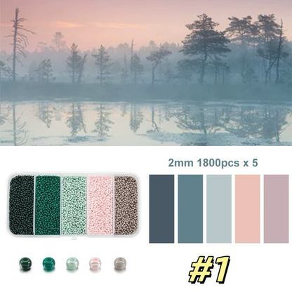 9000pcs High Quality Japanese Glass Seed Bead 2mm Multicolor set