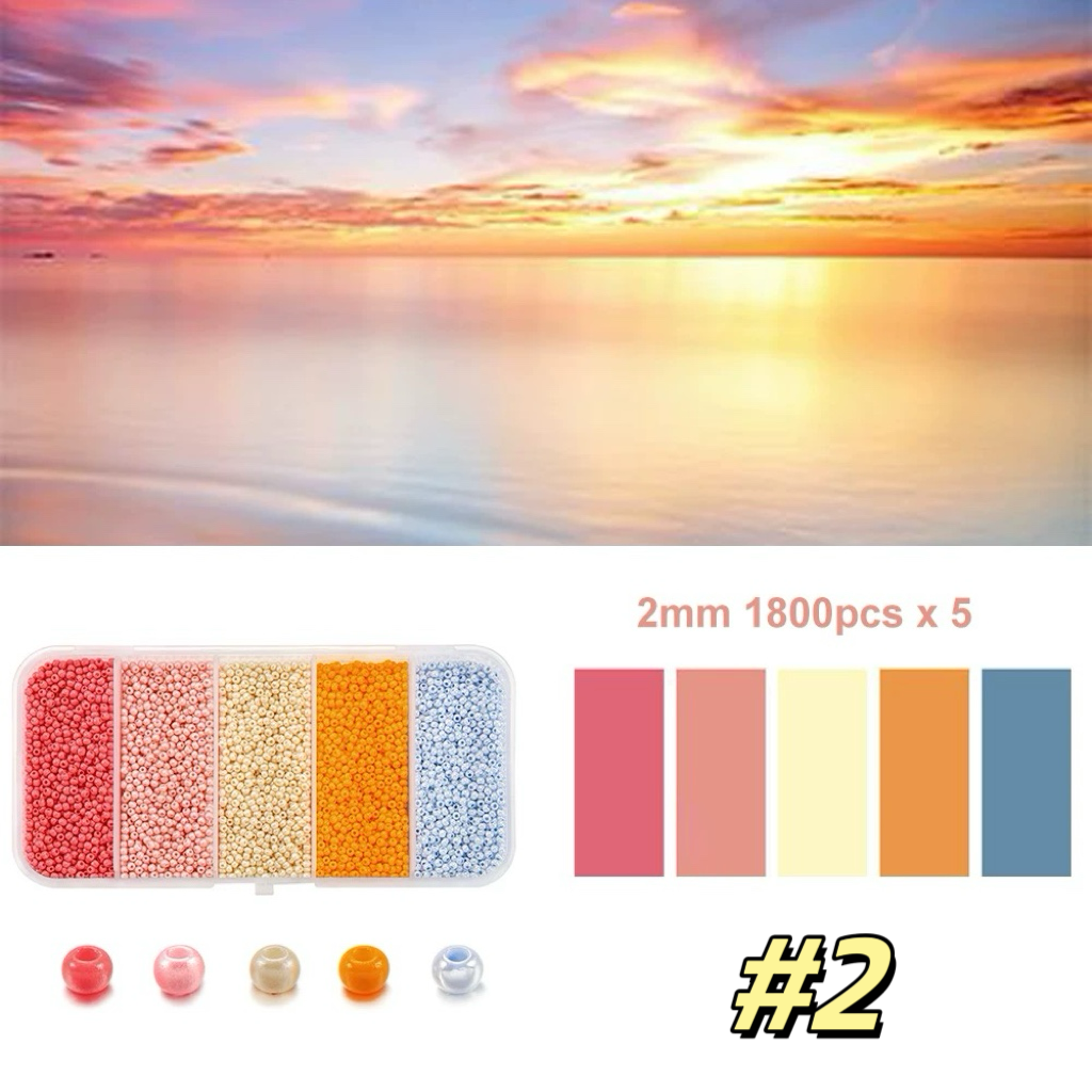 9000pcs High Quality Japanese Glass Seed Bead 2mm Multicolor set