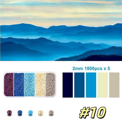 9000pcs High Quality Japanese Glass Seed Bead 2mm Multicolor set