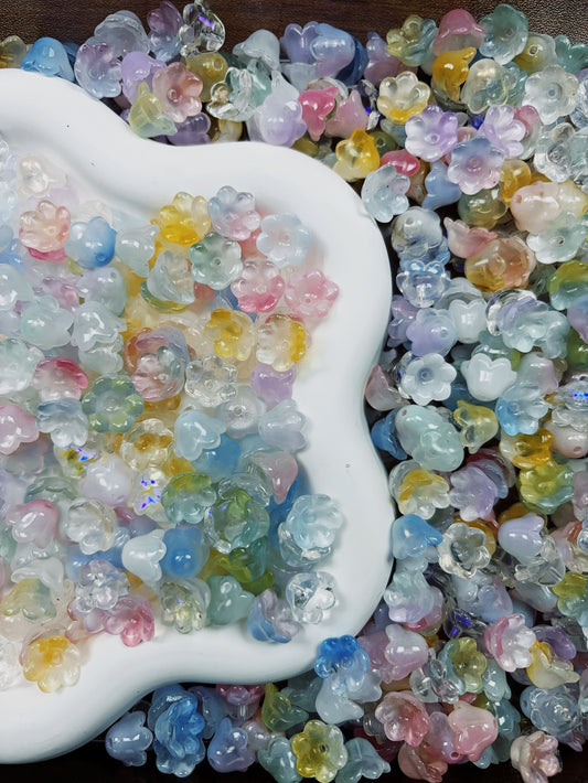 【A104 Flower's Whisper】  Mix Colored Glaze  & Resin Beads