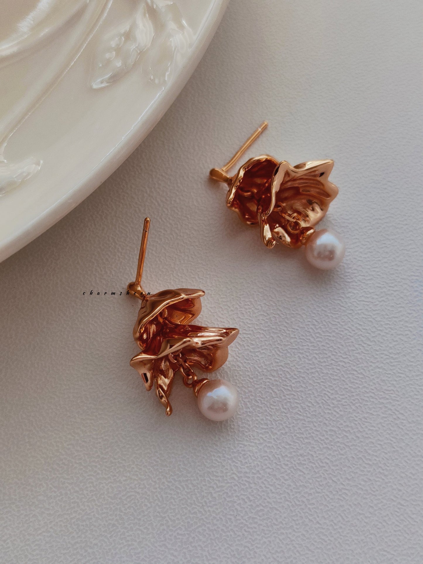[Christmas Tree] Harmony 18k Gold Vermeil Freshwater Pearl Earrings