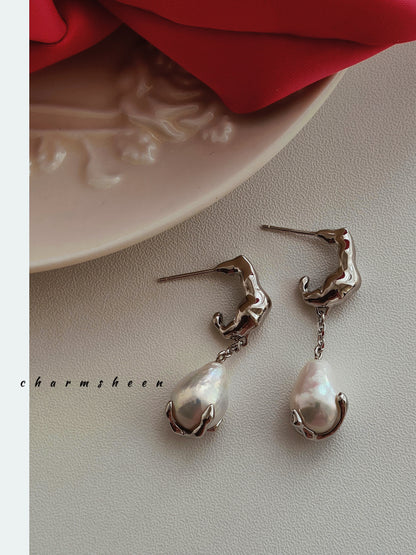 [Precious] 18k Gold Plating Sterling Silver Freshwater Pearl Earring