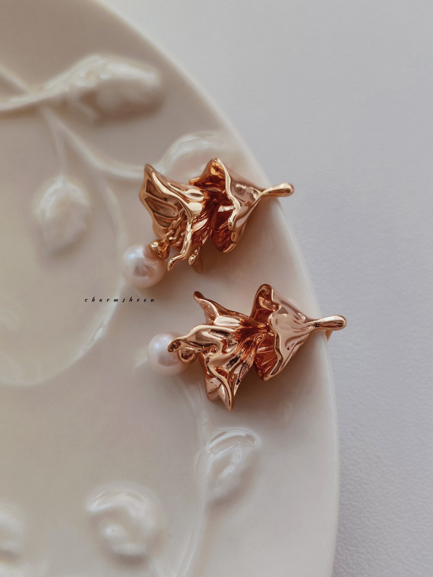 [Christmas Tree] Harmony 18k Gold Vermeil Freshwater Pearl Earrings