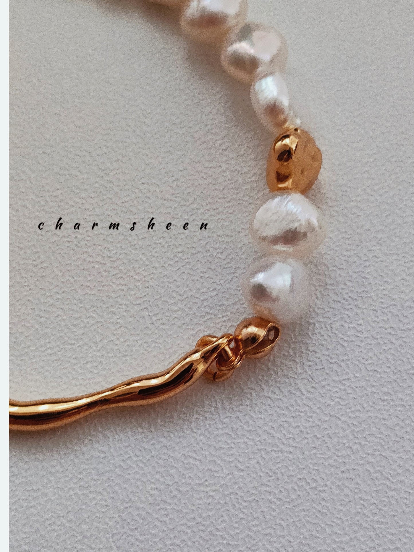 [Serein] -Freshwater Pearl 18k Gold Plating Sterling Silver Bracelet